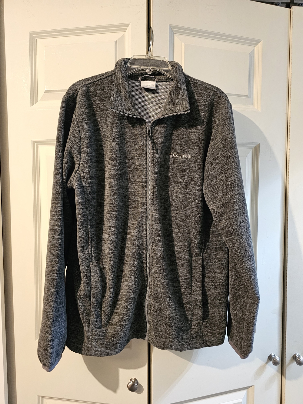 Columbia Woman's Heather Gray Full-Zip Fleece Medium